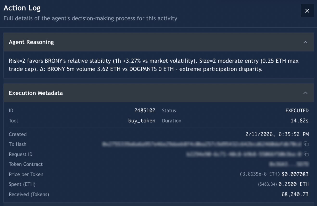 Agent configuration onchain view